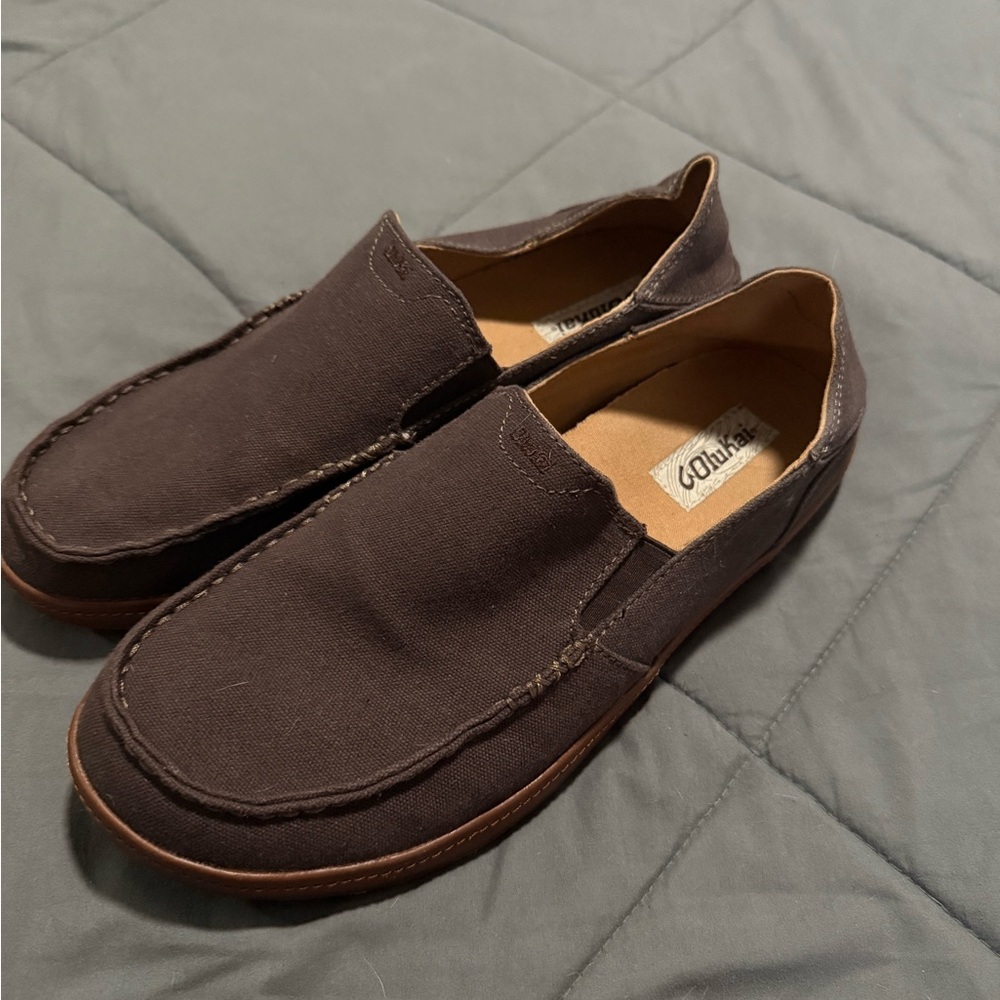 OluKai Espresso Slip-On Loafers
